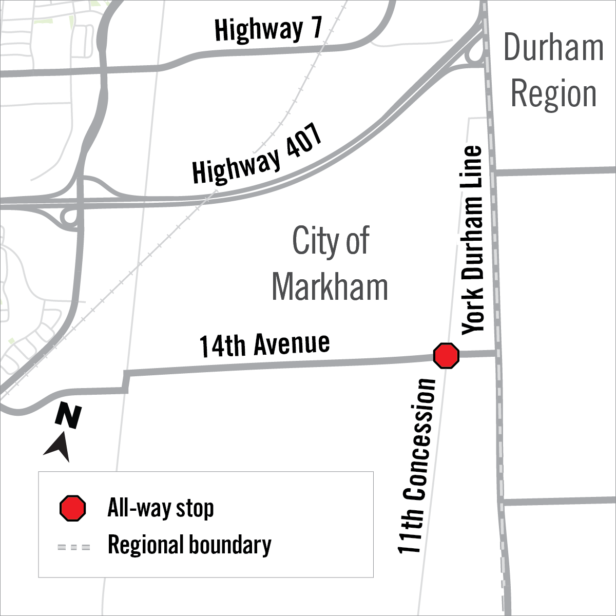 Map showing location of intersection