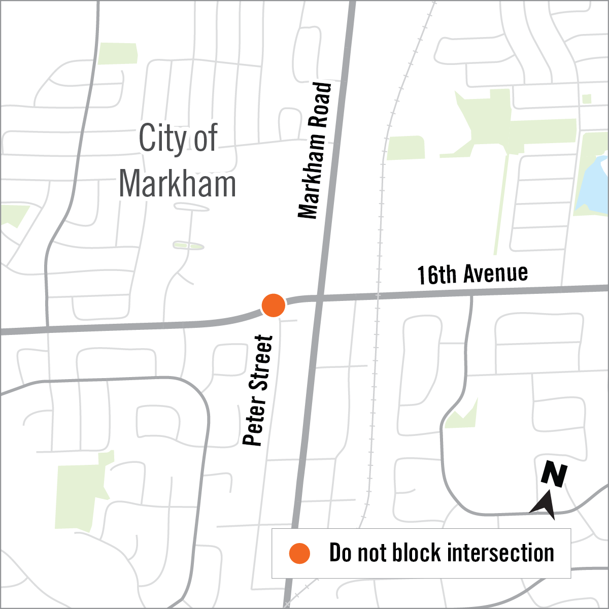 Map of intersection of 16th ave and Peter Drive