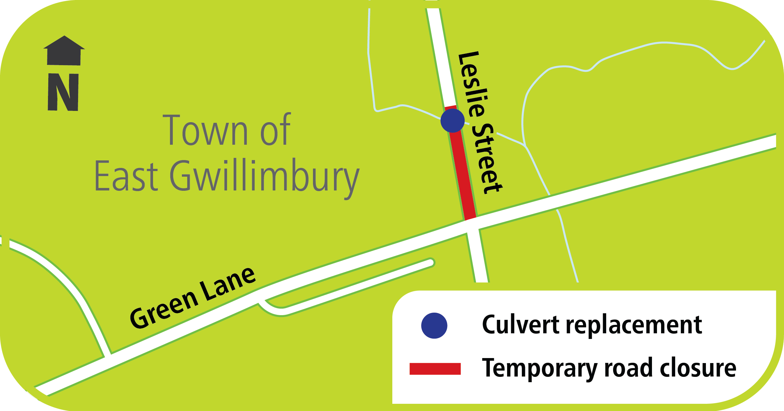 Leslie Street, 180m north of Green Lane York Region