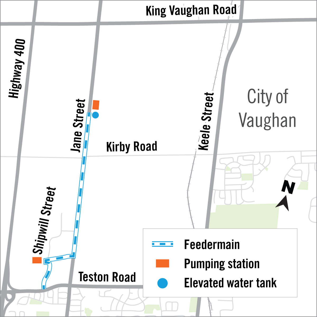map of phase one construction area