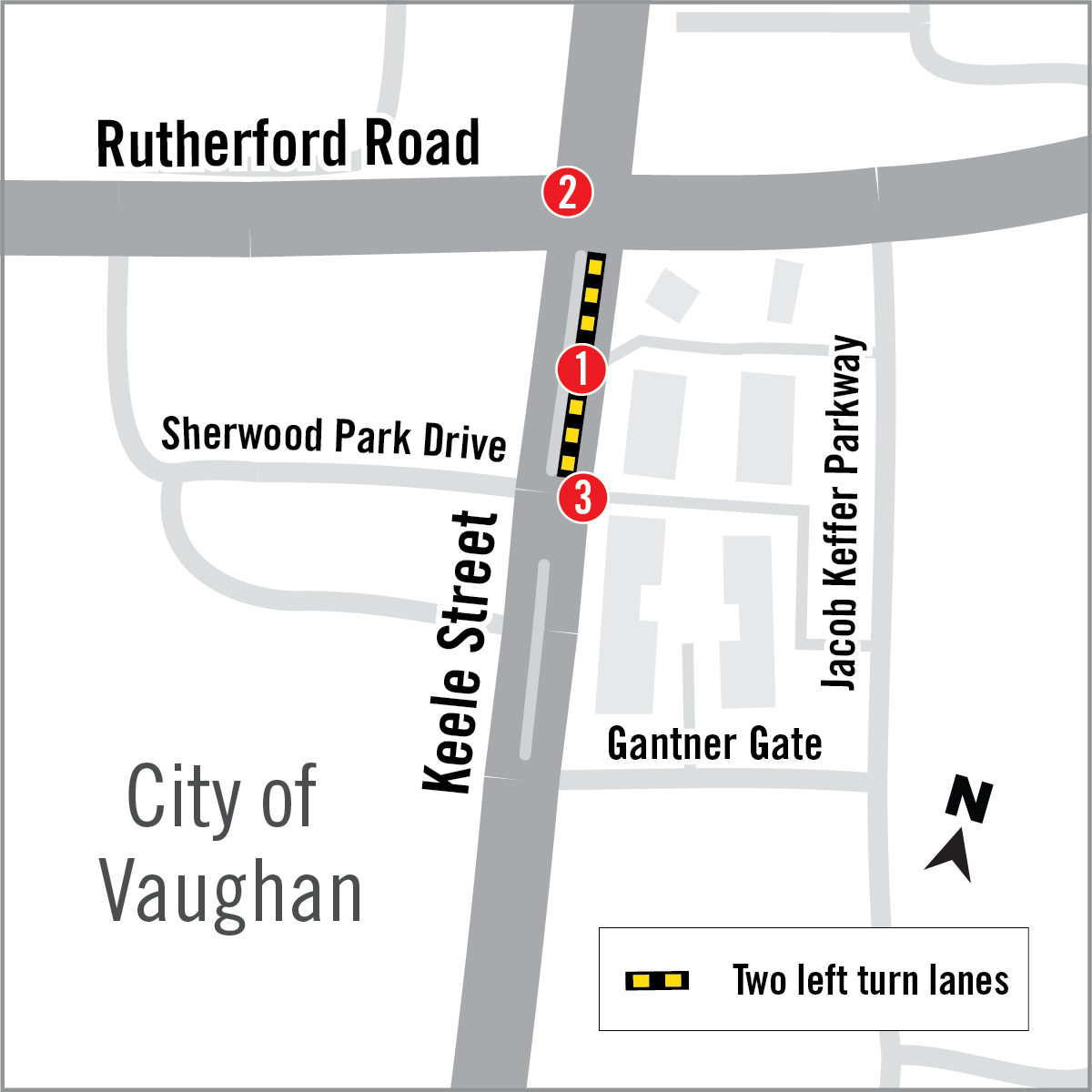 map of safety measure implementation on keele street