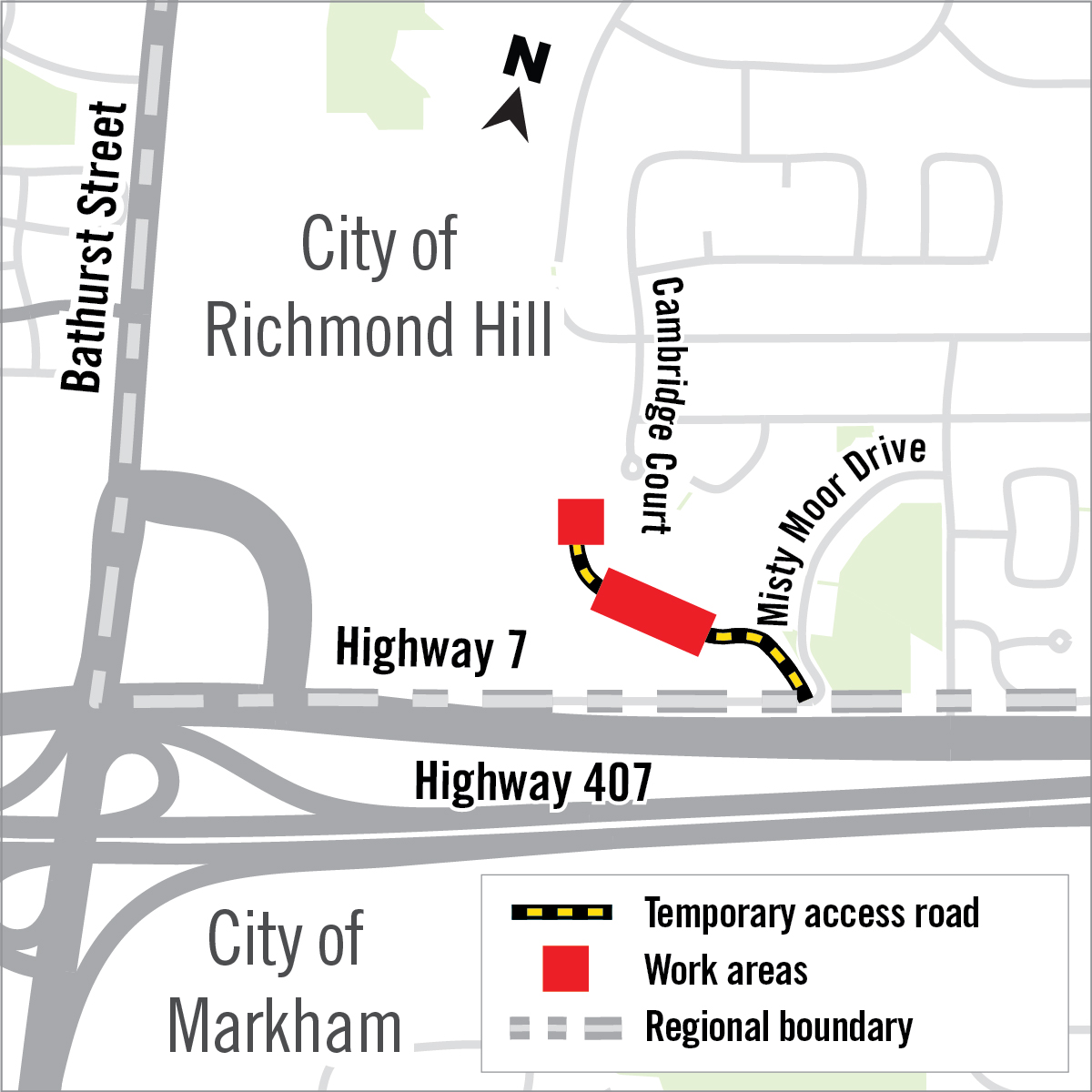 map of work areas for north don sewer rehabilitation