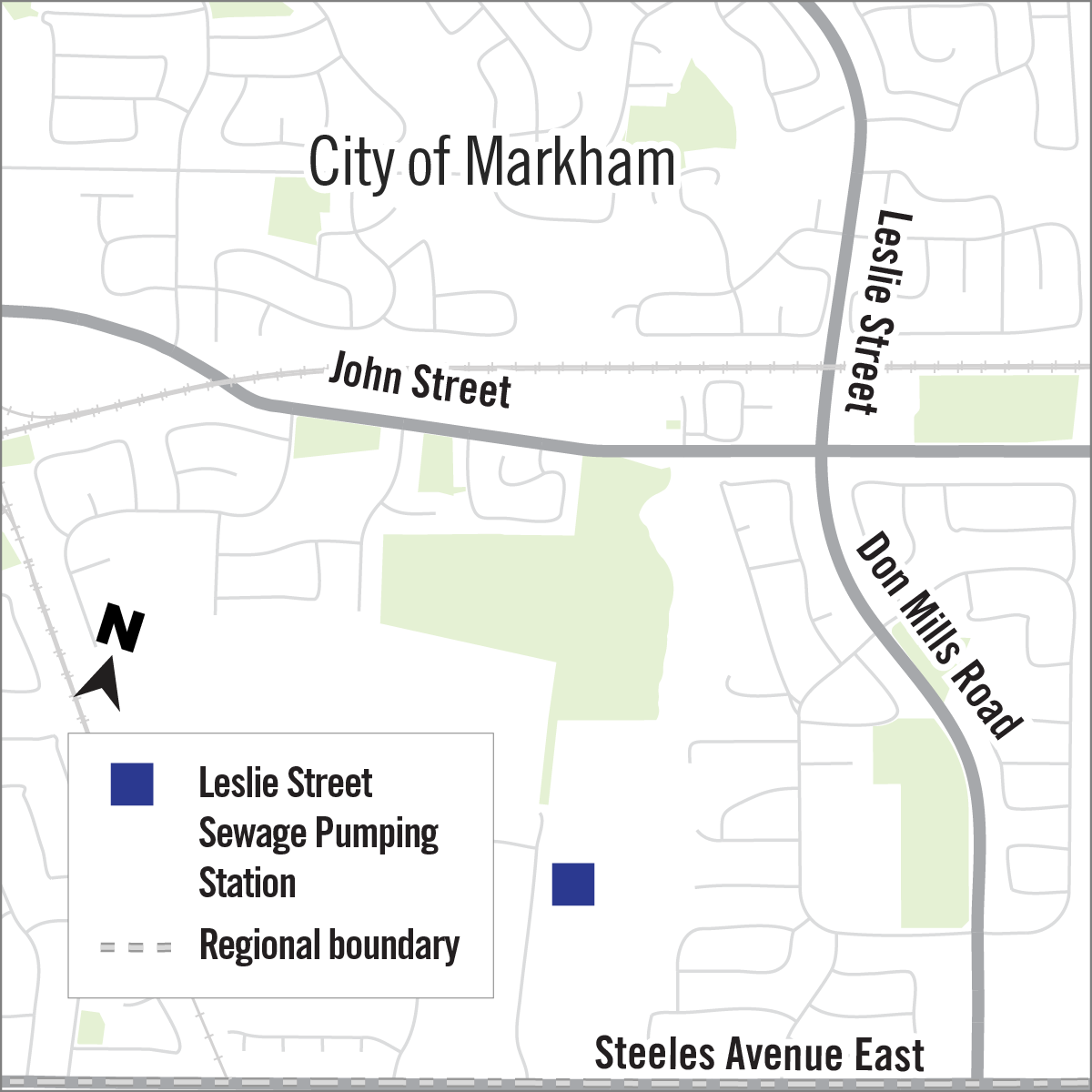Leslie sewage pumping station on Leslie street and Steeles Ave East