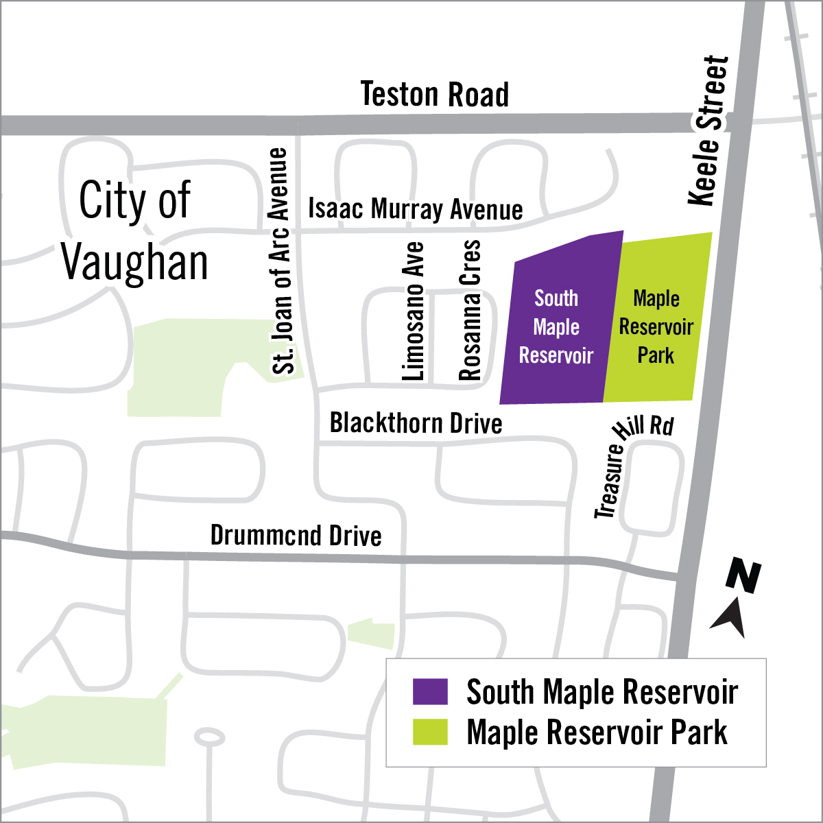 map of south maple reservoir location
