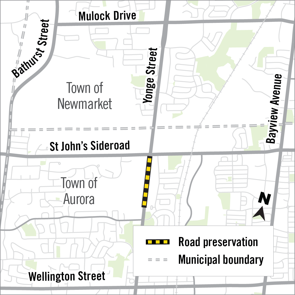 Construction on Yonge Street and St Johns