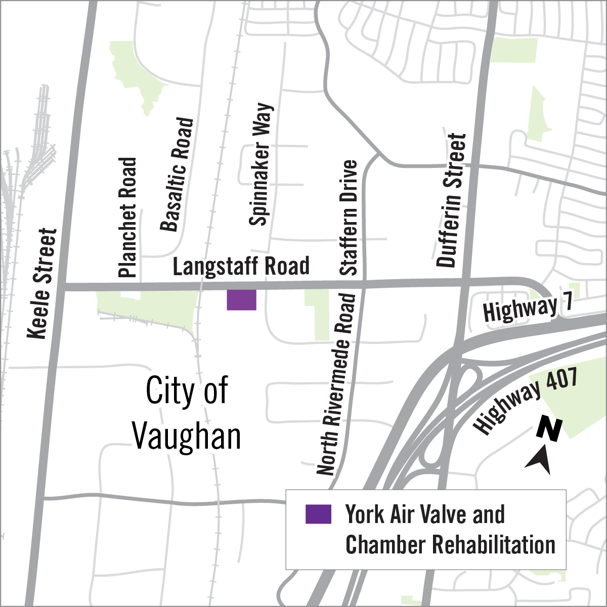 Map of Langstaff contruction area