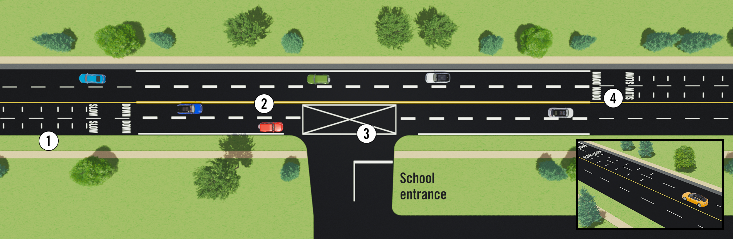 Enhanced Pavement Markings Illustration