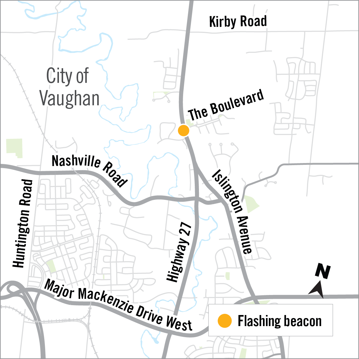 Map of intersection safety improvements on Highway 27