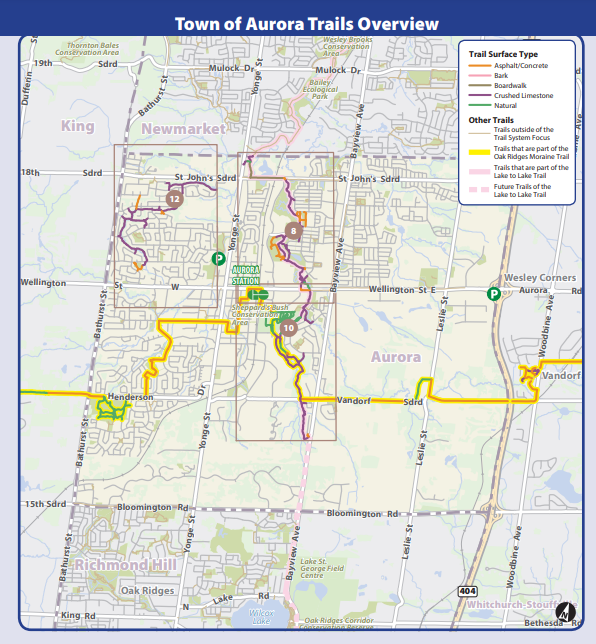 Aurora Trails Overview map