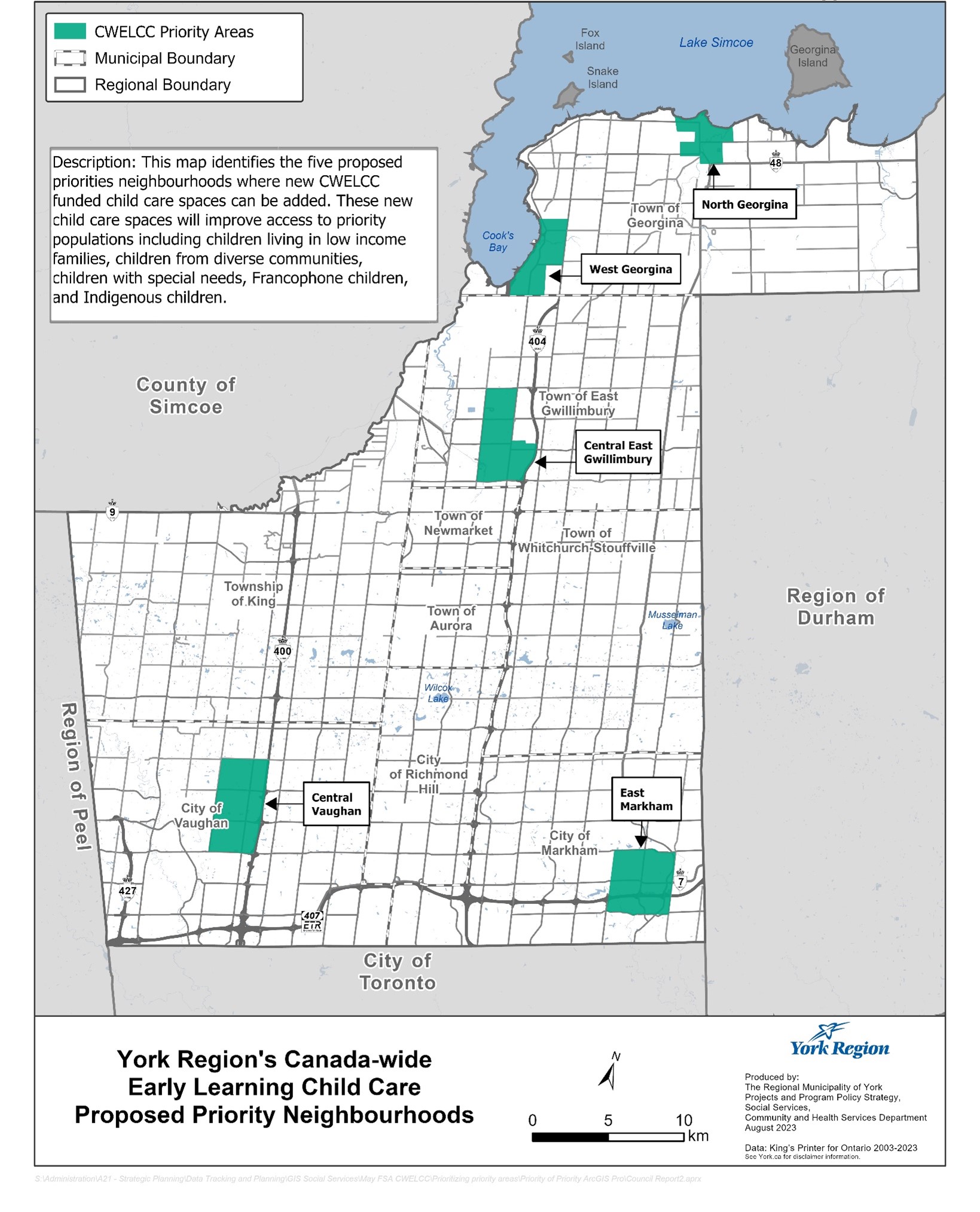 CWELCC Priority Areas for York Region