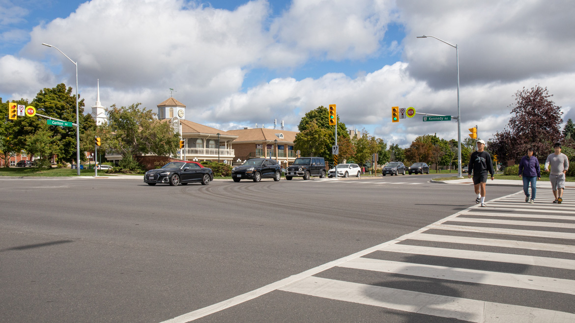 New intersection safety improvements at Kennedy Road and Carlton Road