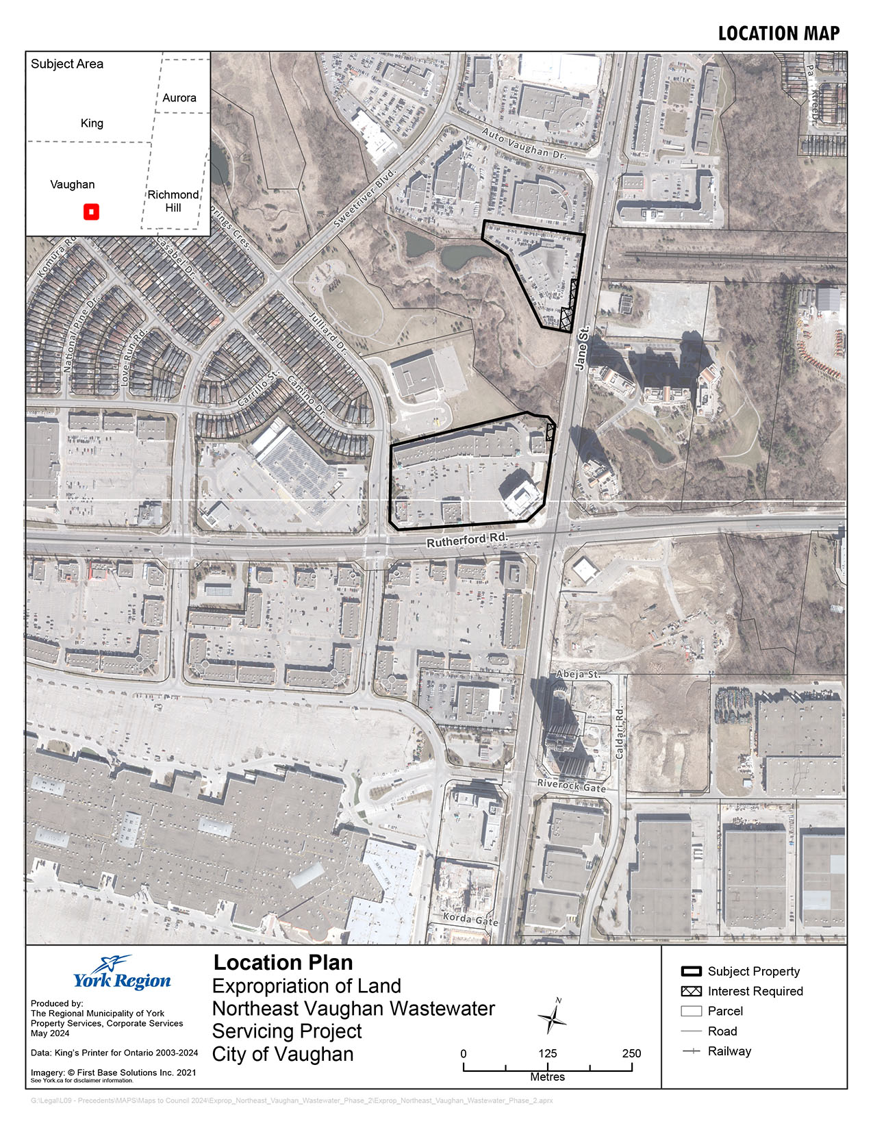 Location Map for expropriation lands