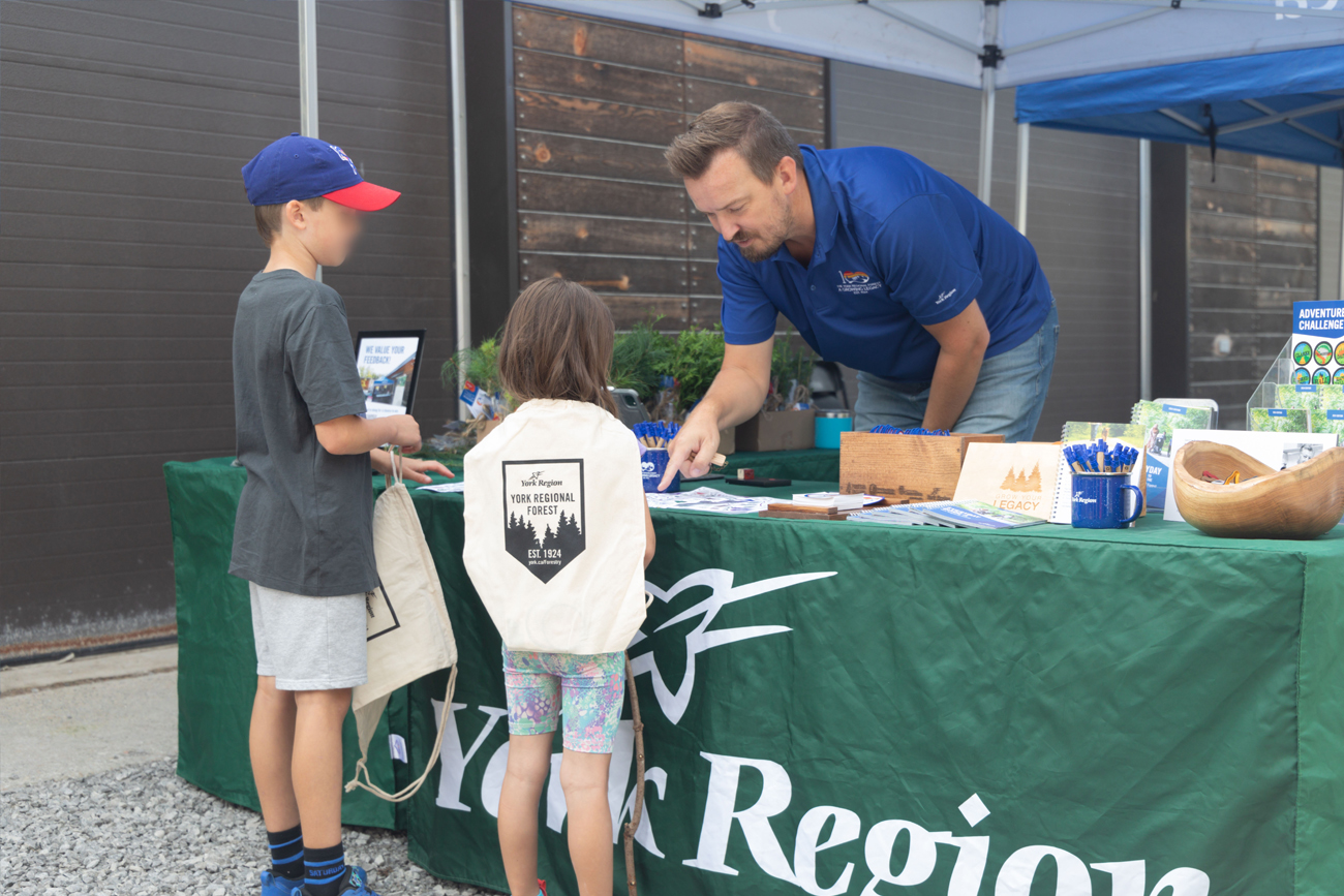 Children attending York Region Forest booth
