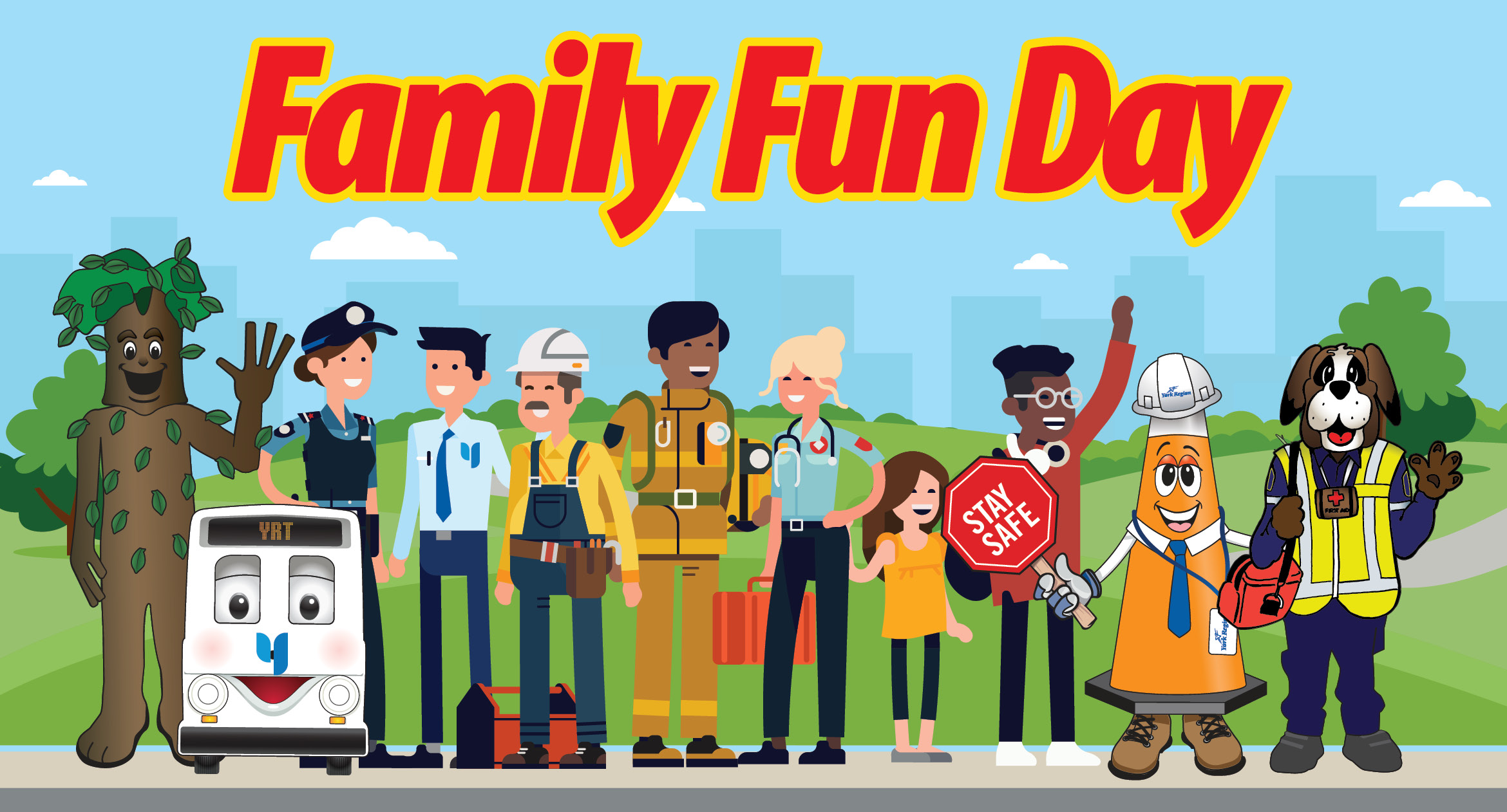 Family Fun Day york region mascots public works staff residents from the community