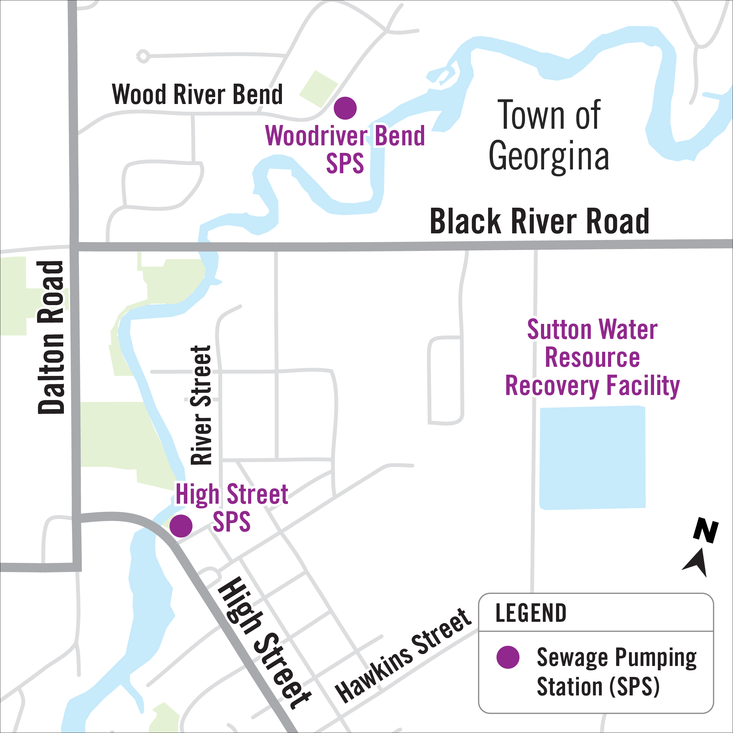 Map of Construction Area High St and WoodRiver Bend