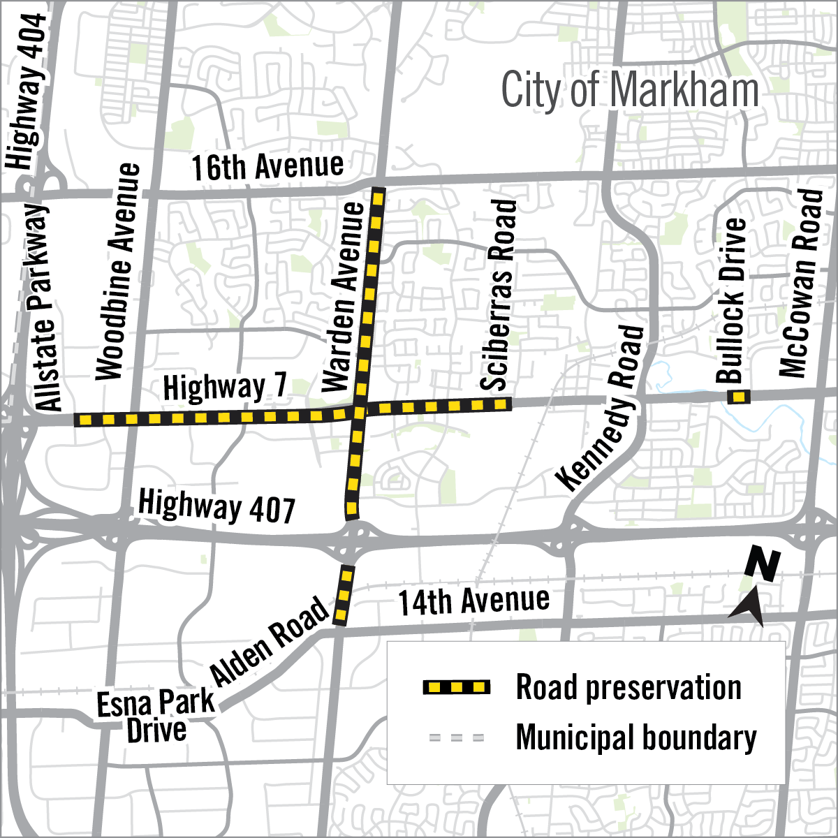 Highway 7 and Warden Ave Road Preservation