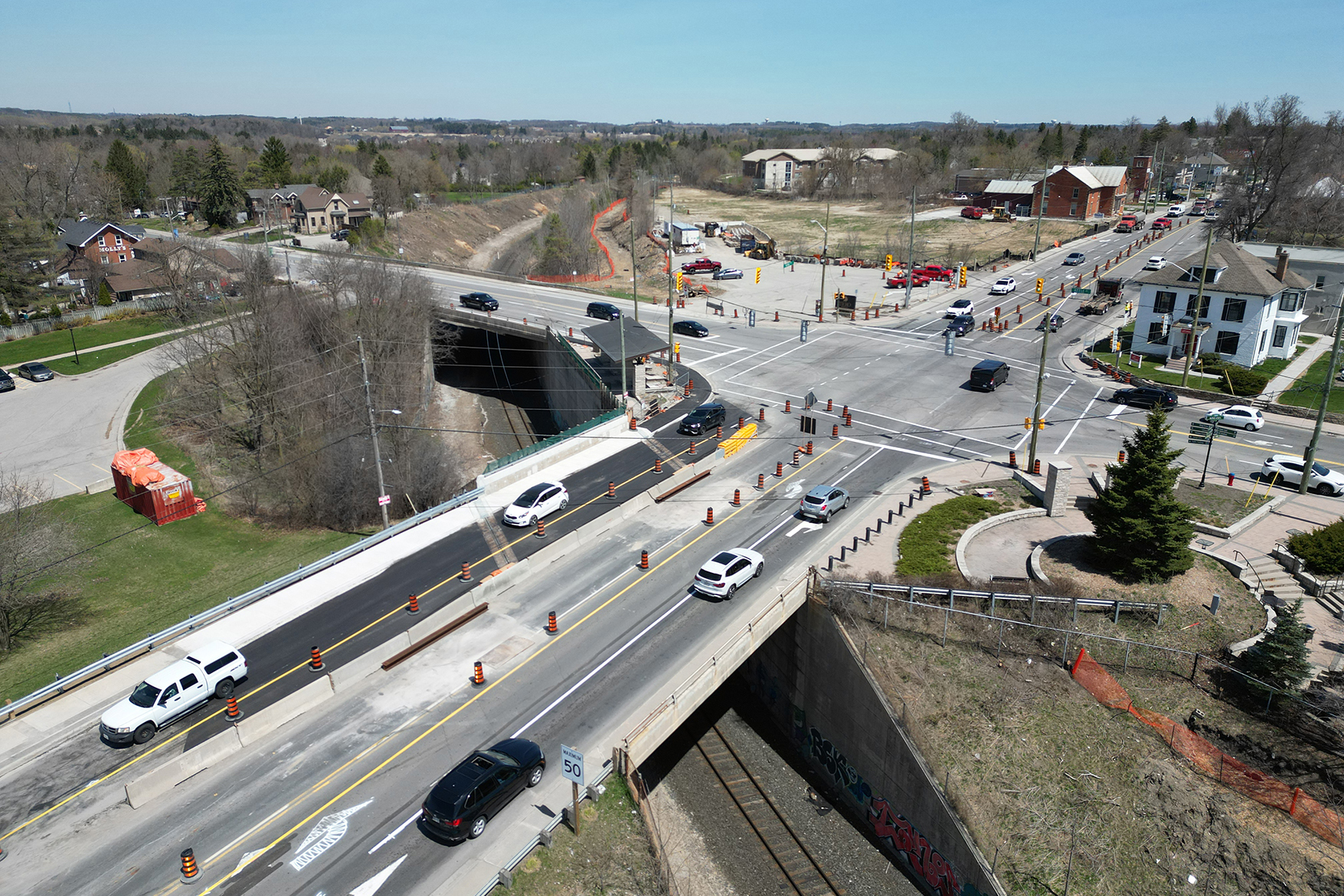 construction at the King Road and Keele Street intersection