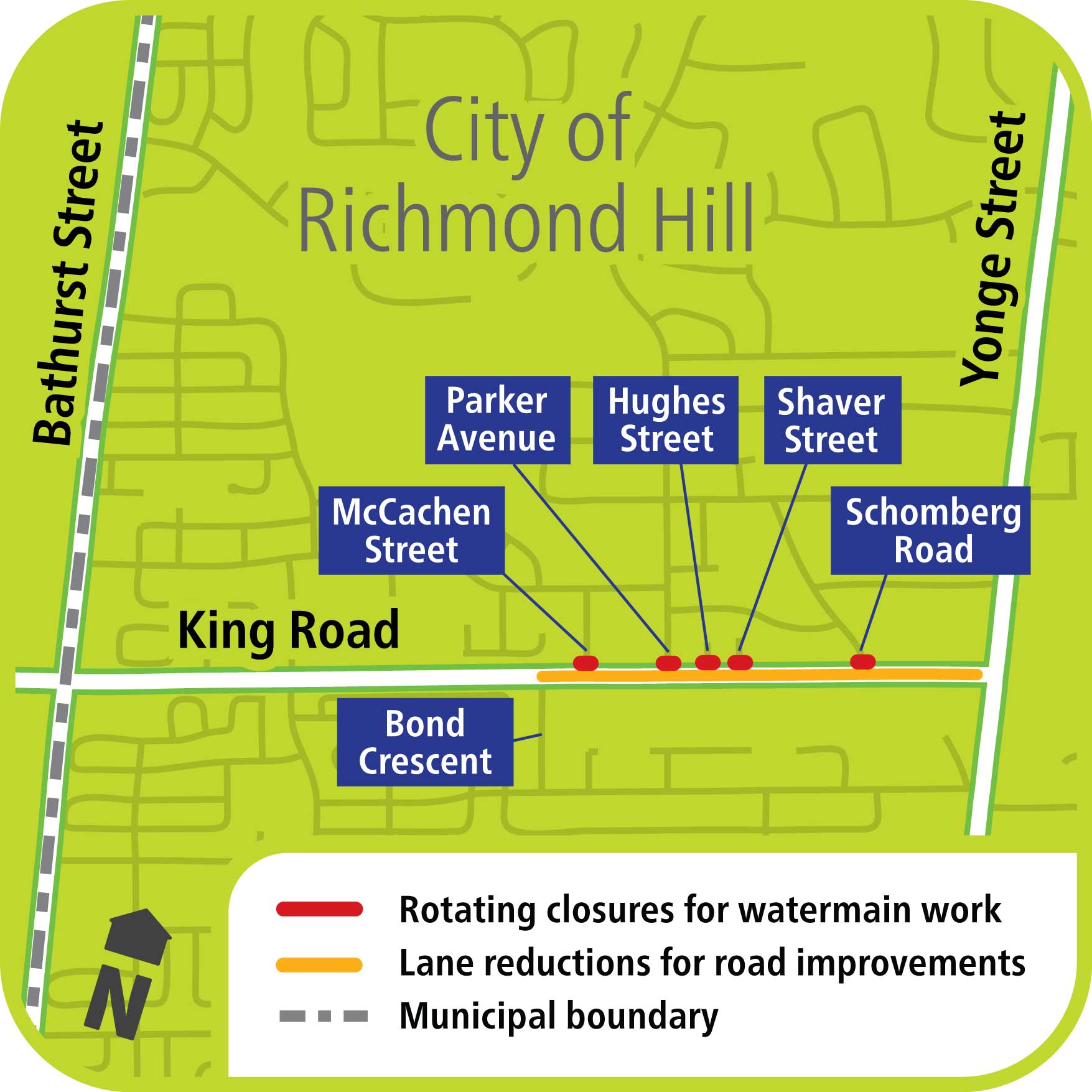 King Road, Yonge Street to Bond Crescent Notice of Road Construction