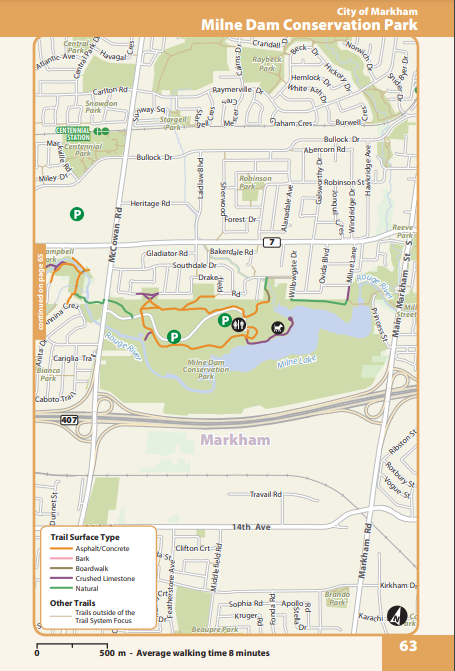 Markham Milne Dam Conservation Park Trail map