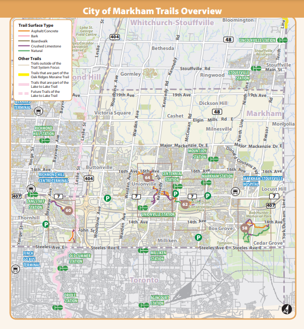 Markham Trails Overview map