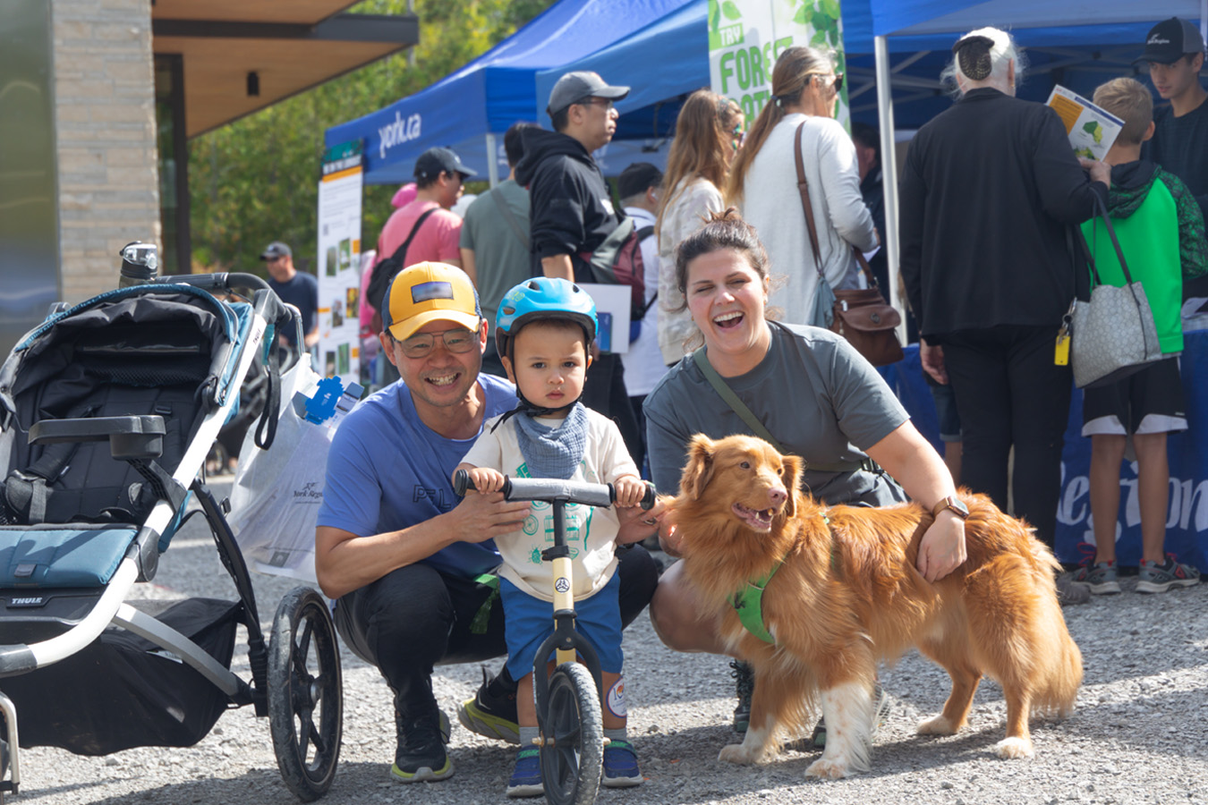 Friends pose for a photo at the York Region Forest Festival