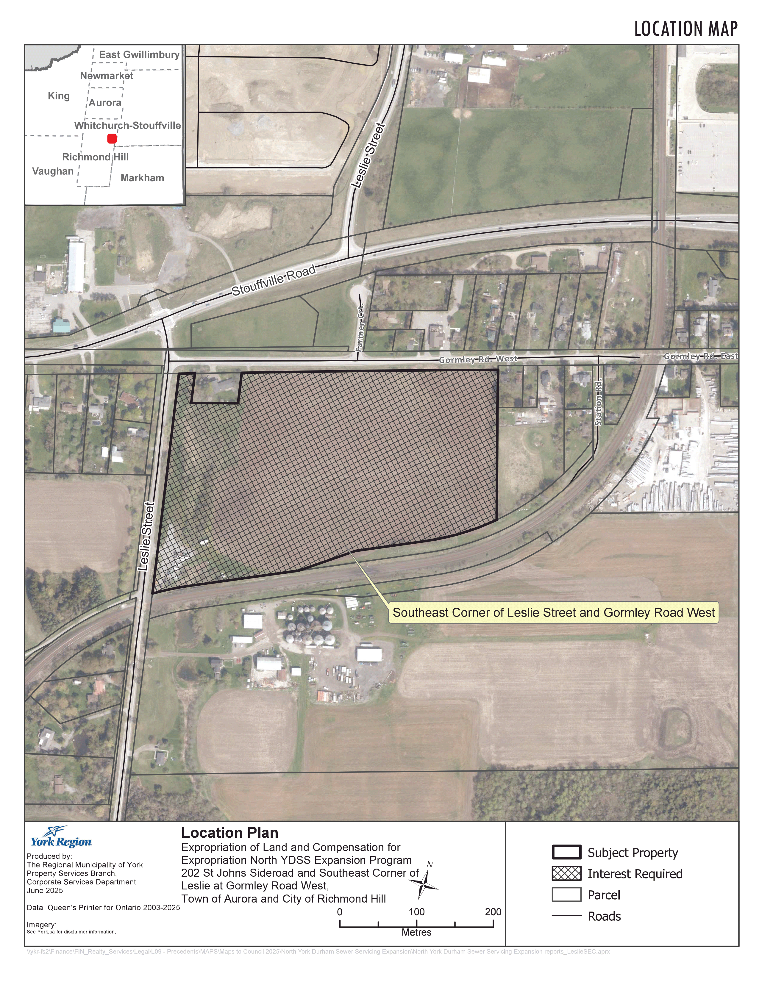 North YDSS Location Southeast Corner of Leslie Street and Gormley Road West