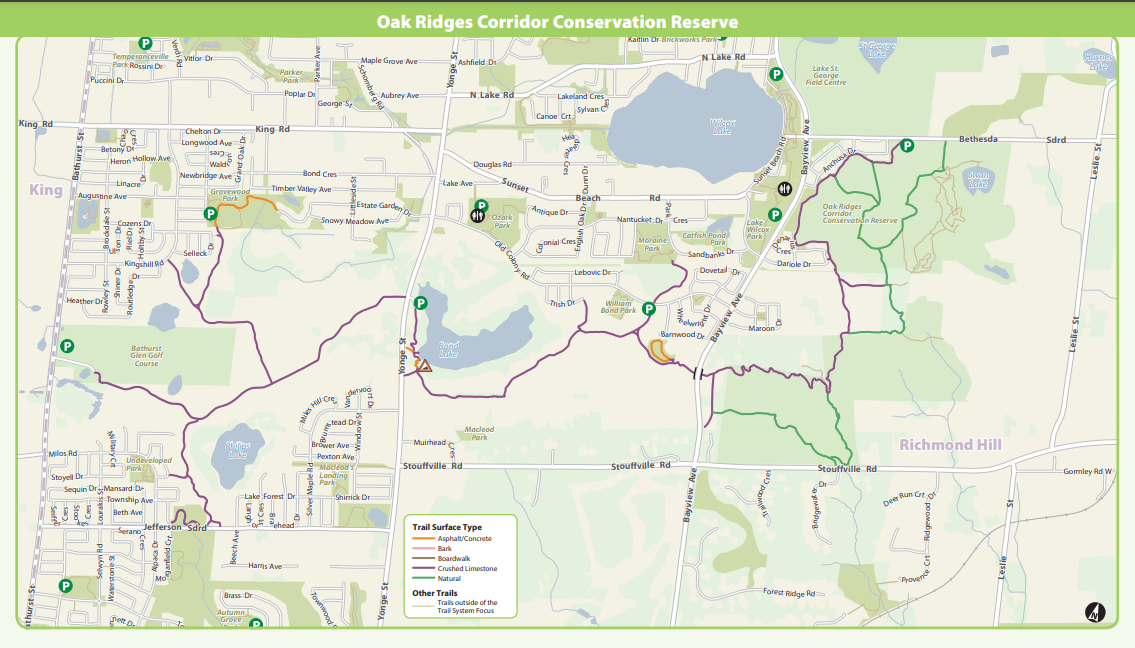 Oak Ridges Corridor Conservation Trail Map