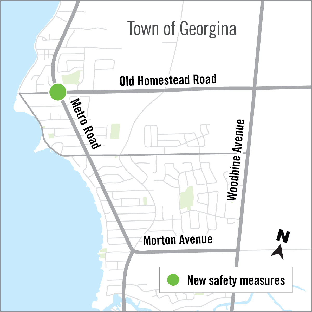 Map showing location of intersection