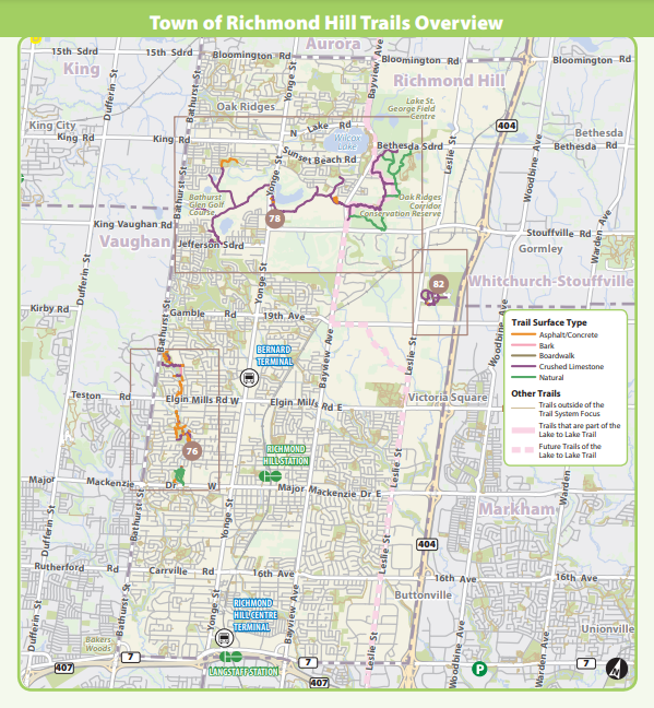 Richmond Hill Trails Overview Map