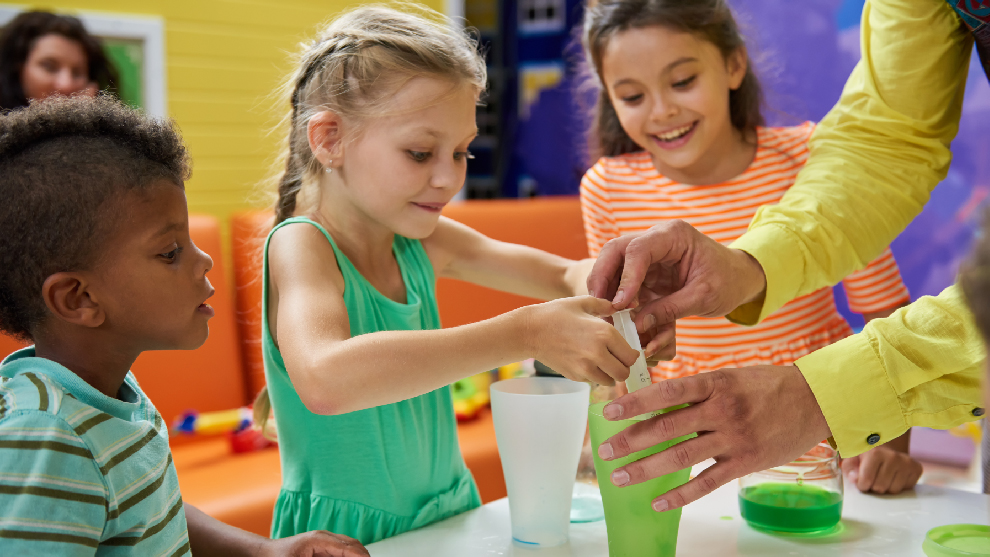 Children playing with water