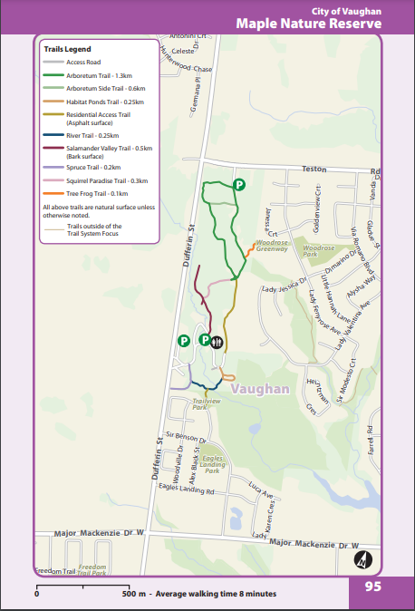 Vaughan Maple Nature Reserve Trail map