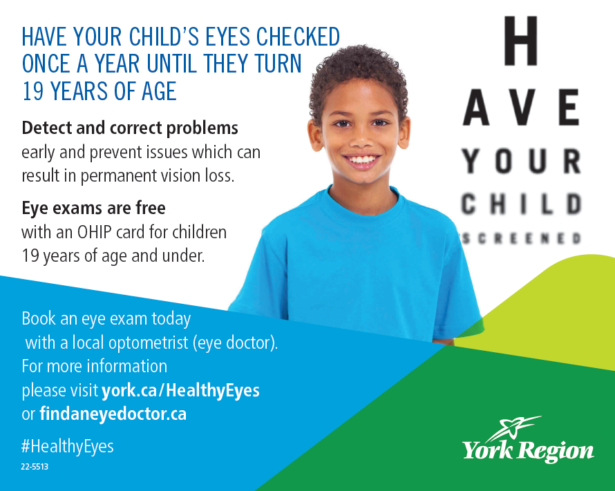 Have your child's vision checked York Region
