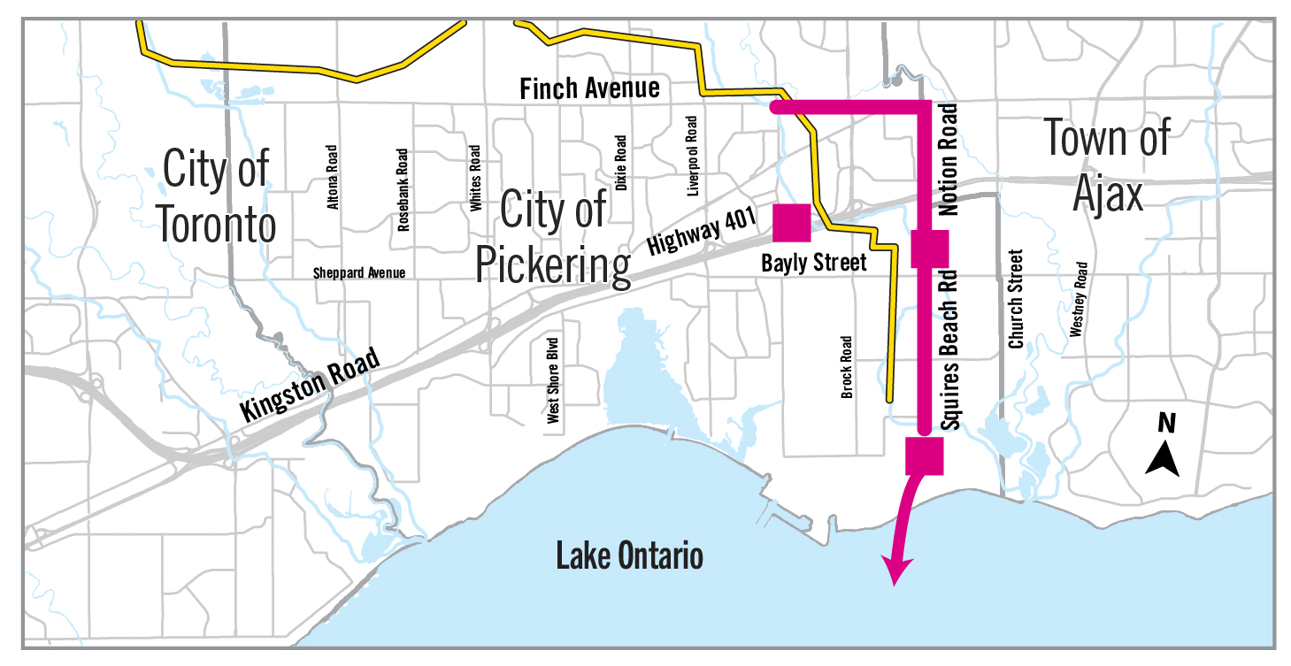 Map of York Durham Sewage System Primary System Expansion