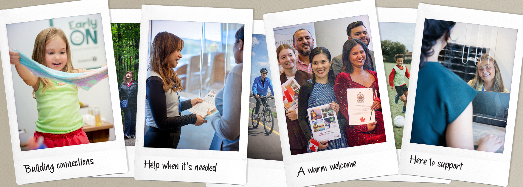 Four images focusing on building connections