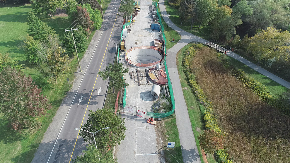 Sending shaft at Cane Parkway in Newmarket