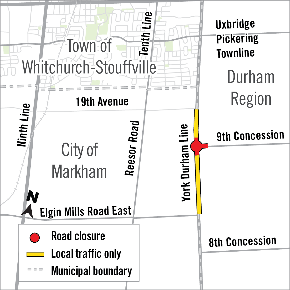 Map of York Durham Line Construction