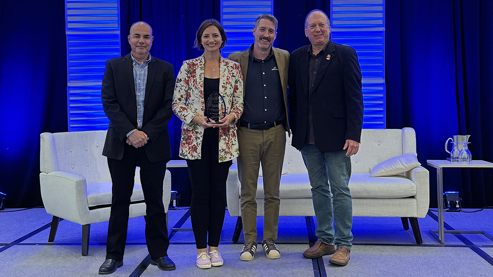 Robert Unterman, Manager, Investment and Marketing; Katie Maginn, Senior Business Development Advisor; Nathan Allen, Web &amp; Social Media Communications Specialist; and John Regan, Board President, Economic Developers Association of Canada