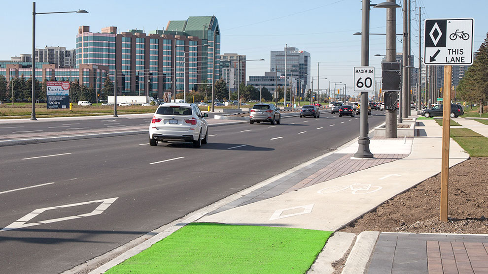 Highway with multiple transit options
