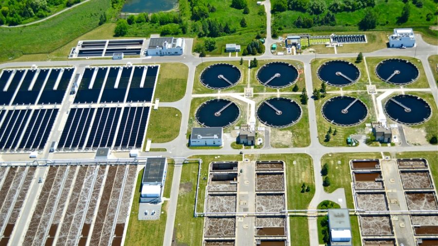 aerial view of the Water Pollution Control Plant