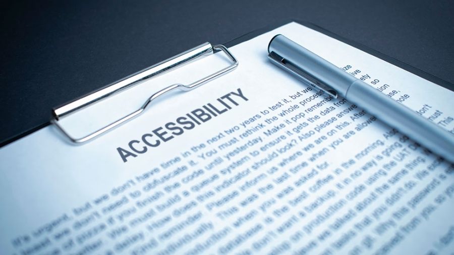 Document on a clipboard with the word Accessibility on it