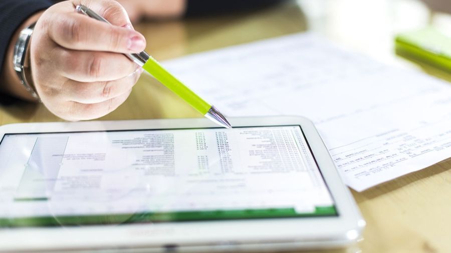 Looking at data on a tablet device