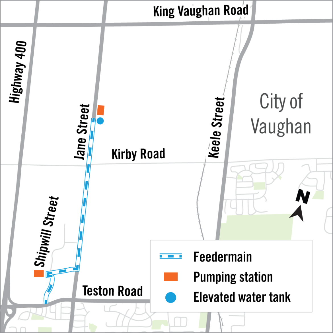 map of phase one construction area