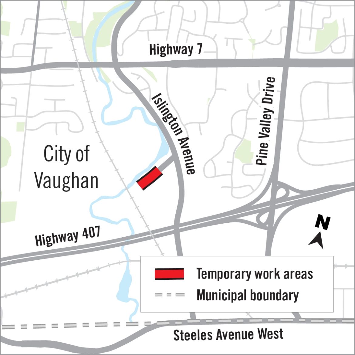 map of islington west vaughan