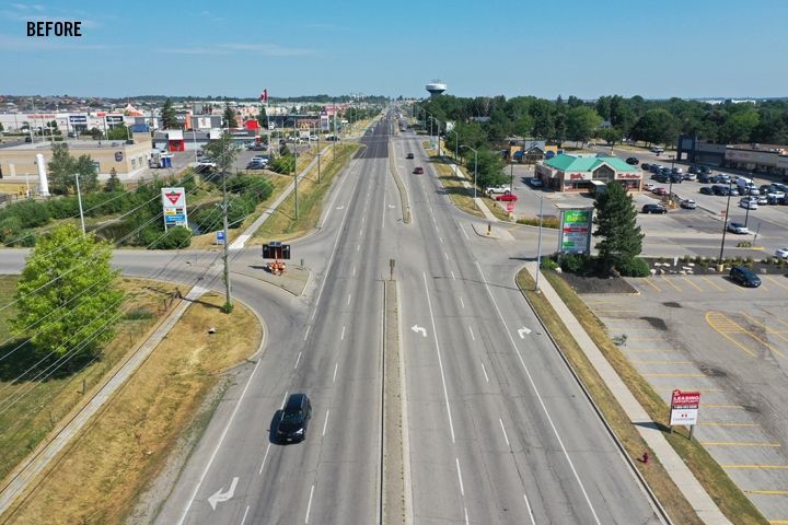 Photo of Existing Yonge Street north at Canadian Tire Entrance
