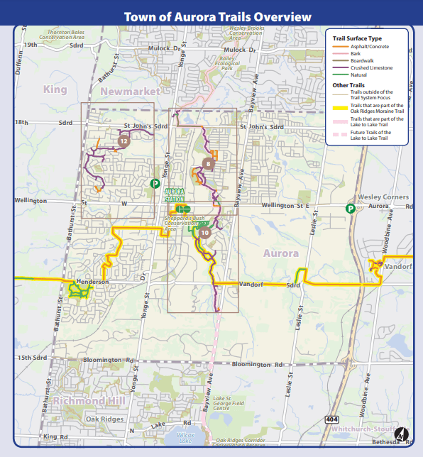 Aurora Trails Overview map