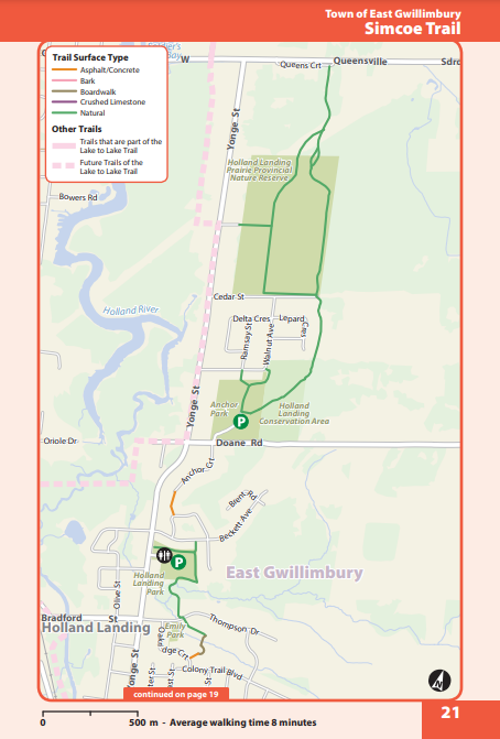 East Gwillimbury Simcoe Trail map