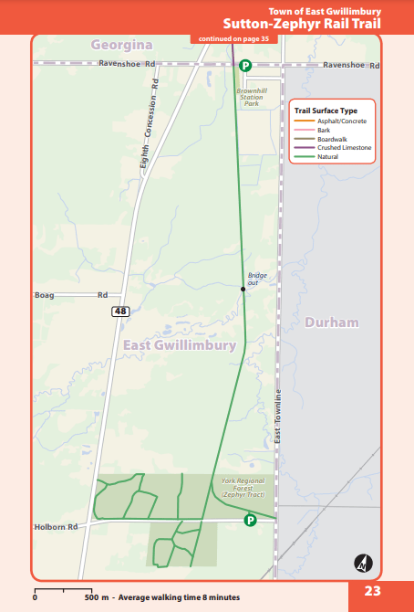 Georgina Sutton Zephyr Rail Trail South map