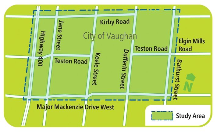 Graphic map of Testion Road IEA larger study area.