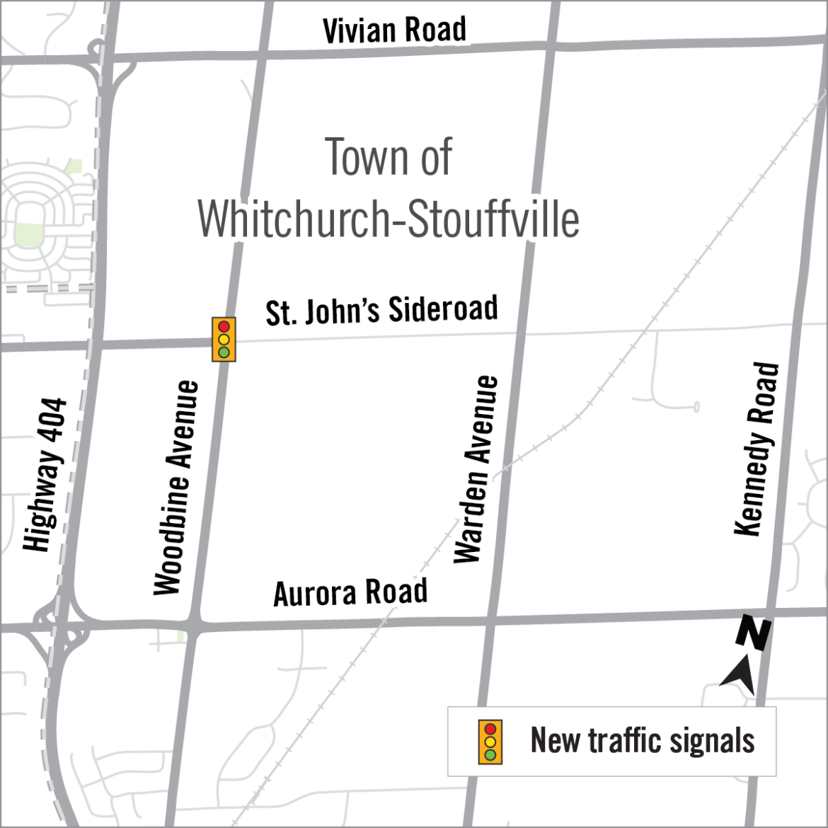 Map of intersection at St. Johns and Woodbine