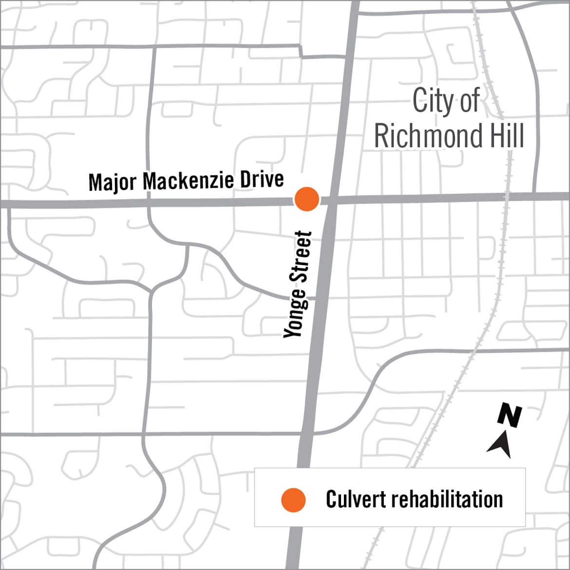 Map showing location of culvert work